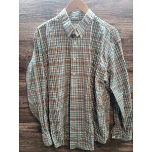 PANHANDLE Shirt Mens Extra Large Button Up Plaid Long Sleeve Blue